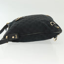 GUCCI GG Canvas Abbey Shoulder Bag Black Gold 131326 Auth 140269-5