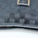 GUCCI GG Canvas Abbey Shoulder Bag Black Gold 131326 Auth 140269-7