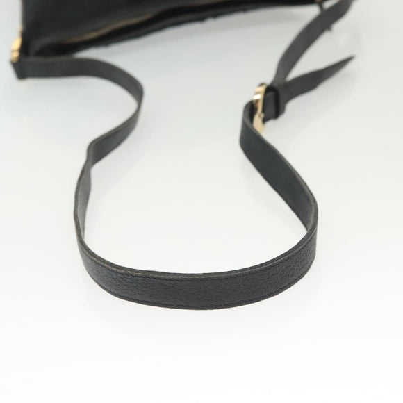 GUCCI GG Canvas Abbey Shoulder Bag Black Gold 131326 Auth 140269