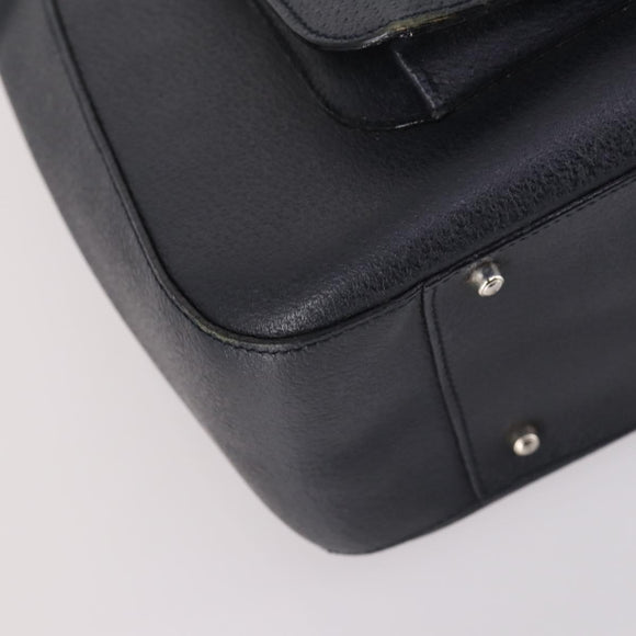 GUCCI Hand Bag Leather 2way Black Silver 000 2058 0307 5 Auth 140270