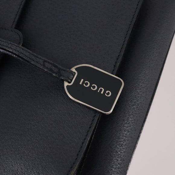 GUCCI Hand Bag Leather 2way Black Silver 000 2058 0307 5 Auth 140270