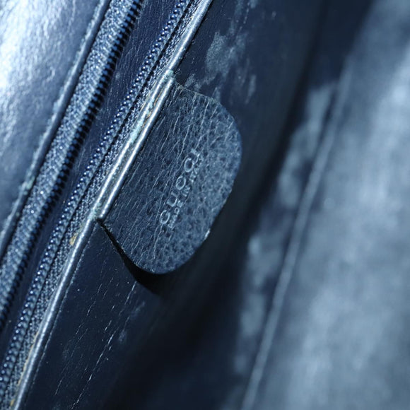 GUCCI Hand Bag Leather 2way Black Silver 000 2058 0307 5 Auth 140270