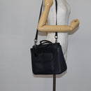 GUCCI Hand Bag Leather 2way Black Silver 000 2058 0307 5 Auth 140270-23