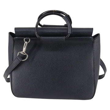 GUCCI Hand Bag Leather 2way Black Silver 000 2058 0307 5 Auth 140270 - 0