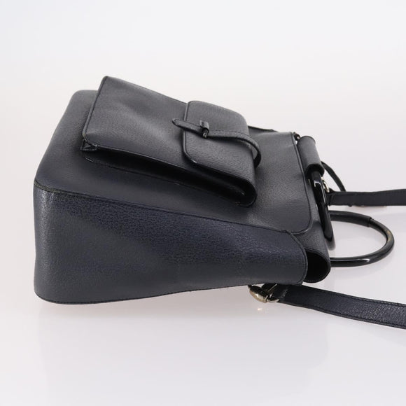 GUCCI Hand Bag Leather 2way Black Silver 000 2058 0307 5 Auth 140270