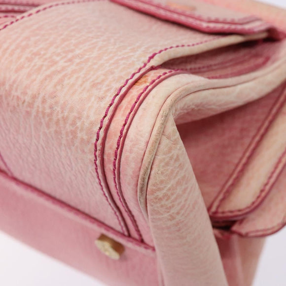 CELINE Hand Bag Leather Pink Auth 140272