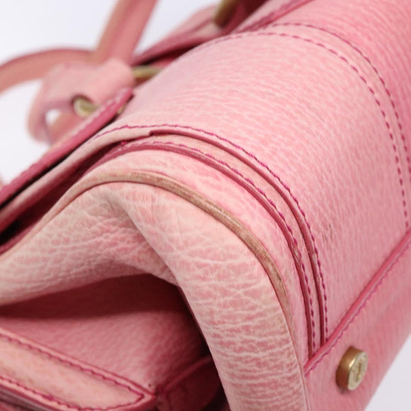 CELINE Hand Bag Leather Pink Auth 140272