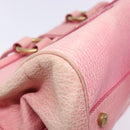 CELINE Hand Bag Leather Pink Auth 140272-16