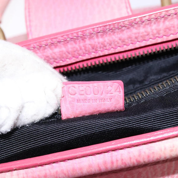 CELINE Hand Bag Leather Pink Auth 140272