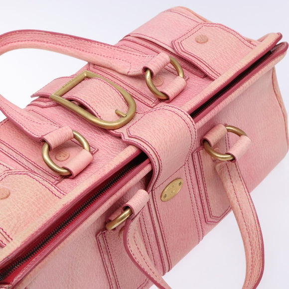 CELINE Hand Bag Leather Pink Auth 140272