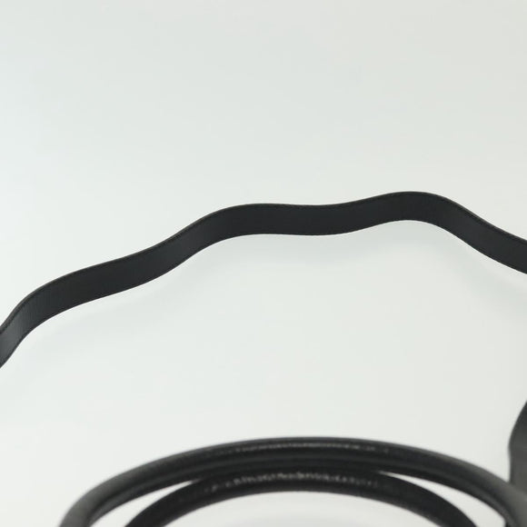 Salvatore Ferragamo Gancini Hand Bag Leather 2way Black Gold Auth 140273