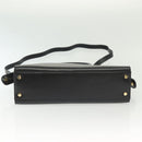 Salvatore Ferragamo Gancini Hand Bag Leather 2way Black Gold Auth 140273-5