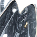 Salvatore Ferragamo Gancini Hand Bag Leather 2way Black Gold Auth 140273-20