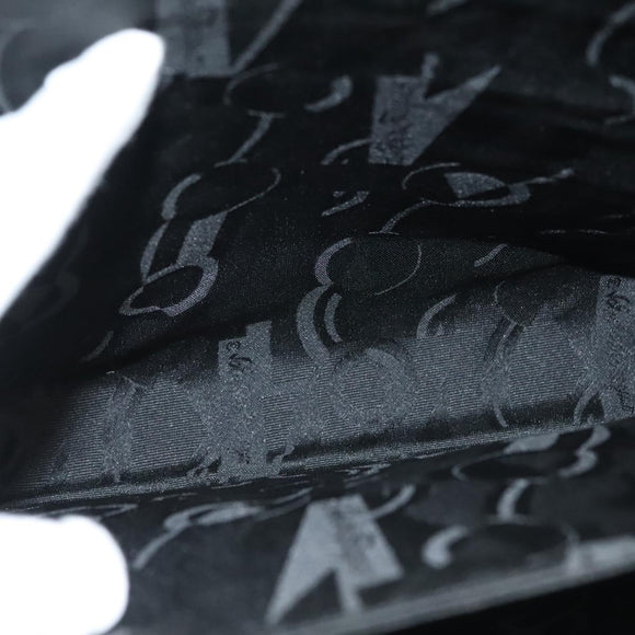 Salvatore Ferragamo Gancini Hand Bag Leather 2way Black Gold Auth 140273