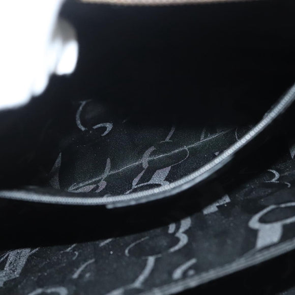 Salvatore Ferragamo Gancini Hand Bag Leather 2way Black Gold Auth 140273