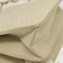 BALLY Chain Shoulder Bag Leather Ivory Gold Auth 140275-12