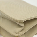 BALLY Chain Shoulder Bag Leather Ivory Gold Auth 140275-13