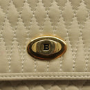 BALLY Chain Shoulder Bag Leather Ivory Gold Auth 140275-14