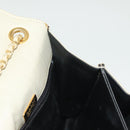 BALLY Chain Shoulder Bag Leather Ivory Gold Auth 140275-18