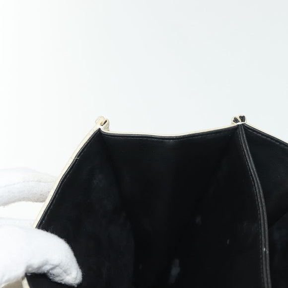 BALLY Chain Shoulder Bag Leather Ivory Gold Auth 140275