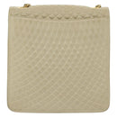 BALLY Chain Shoulder Bag Leather Ivory Gold Auth 140275-3