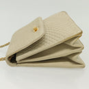 BALLY Chain Shoulder Bag Leather Ivory Gold Auth 140275-5