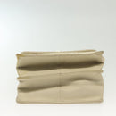 BALLY Chain Shoulder Bag Leather Ivory Gold Auth 140275-9