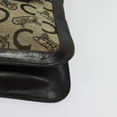 CELINE C Sulky Shoulder Bag Canvas Beige Gold Auth 140291-15