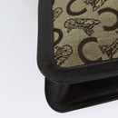 CELINE C Sulky Shoulder Bag Canvas Beige Gold Auth 140291-16