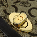 CELINE C Sulky Shoulder Bag Canvas Beige Gold Auth 140291-9