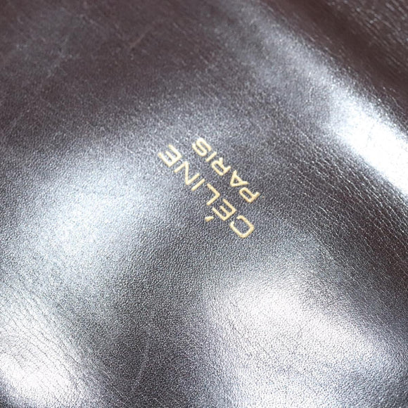 CELINE C Sulky Shoulder Bag Canvas Beige Gold Auth 140291