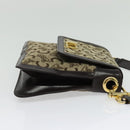 CELINE C Sulky Shoulder Bag Canvas Beige Gold Auth 140291-4