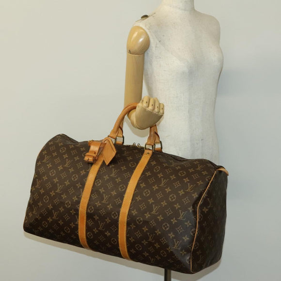 LOUIS VUITTON Monogram Keepall 55 Boston Bag M41424 LV Auth 140303