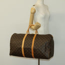 LOUIS VUITTON Monogram Keepall 55 Boston Bag M41424 LV Auth 140304-22
