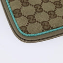 GUCCI GG Canvas Shoulder Bag Beige Silver 124616 Auth 140310-12