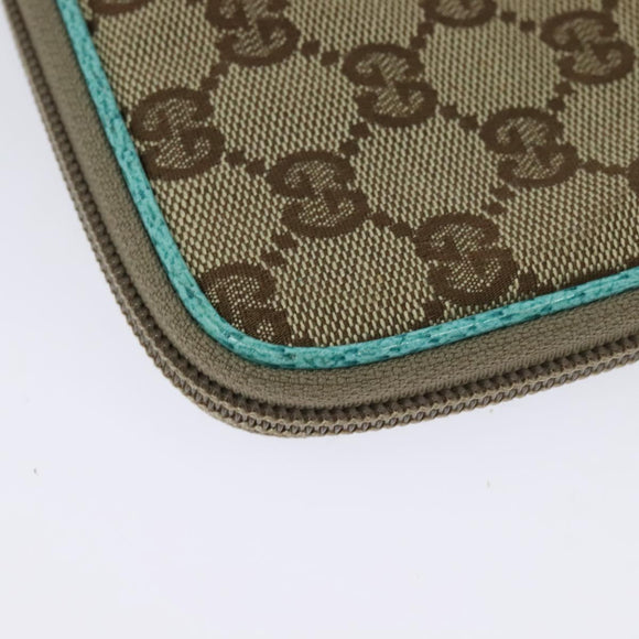 GUCCI GG Canvas Shoulder Bag Beige Silver 124616 Auth 140310