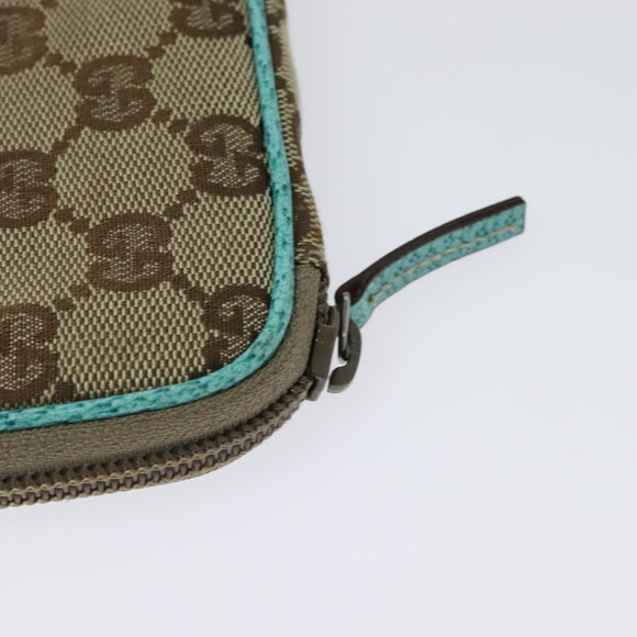 GUCCI GG Canvas Shoulder Bag Beige Silver 124616 Auth 140310