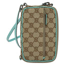 GUCCI GG Canvas Shoulder Bag Beige Silver 124616 Auth 140310-2