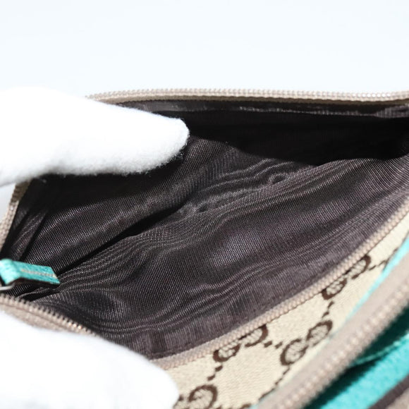 GUCCI GG Canvas Shoulder Bag Beige Silver 124616 Auth 140310