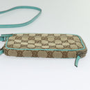 GUCCI GG Canvas Shoulder Bag Beige Silver 124616 Auth 140310-5