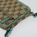 GUCCI GG Canvas Shoulder Bag Beige Silver 124616 Auth 140310-6