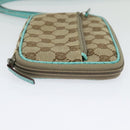 GUCCI GG Canvas Shoulder Bag Beige Silver 124616 Auth 140310-9