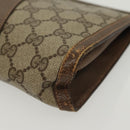 GUCCI GG Supreme Web Sherry Line Clutch Bag PVC Beige 156 01 032 Auth 140311-10