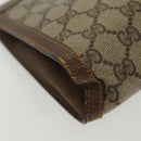 GUCCI GG Supreme Web Sherry Line Clutch Bag PVC Beige 156 01 032 Auth 140311-11