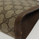 GUCCI GG Supreme Web Sherry Line Clutch Bag PVC Beige 156 01 032 Auth 140311-12