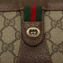 GUCCI GG Supreme Web Sherry Line Clutch Bag PVC Beige 156 01 032 Auth 140311-13