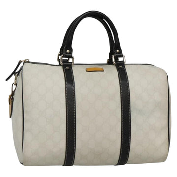 GUCCI GG Supreme Boston Bag PVC White Gold 193603 Auth 140312