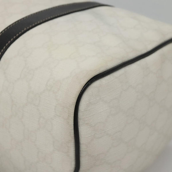 GUCCI GG Supreme Boston Bag PVC White Gold 193603 Auth 140312
