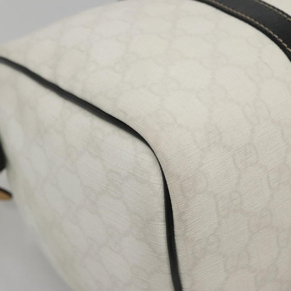 GUCCI GG Supreme Boston Bag PVC White Gold 193603 Auth 140312