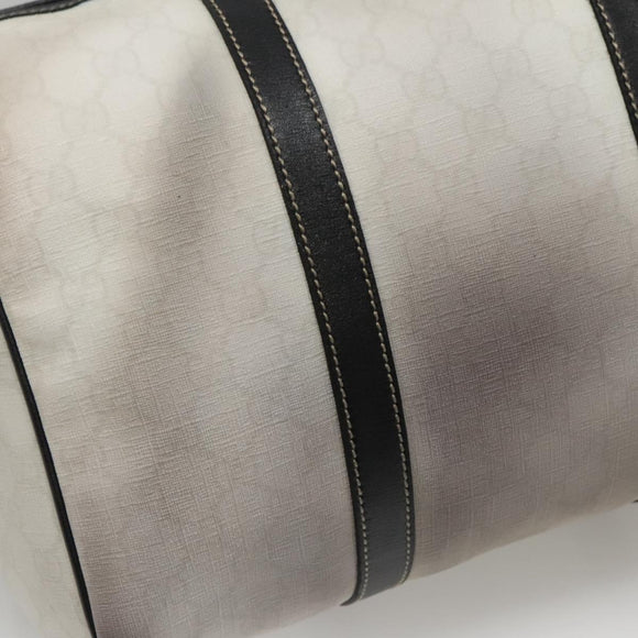 GUCCI GG Supreme Boston Bag PVC White Gold 193603 Auth 140312